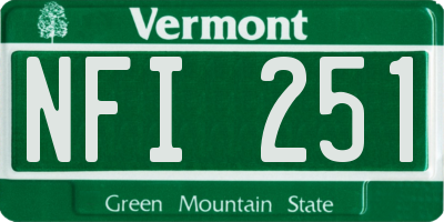 VT license plate NFI251