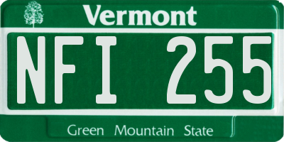 VT license plate NFI255