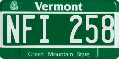 VT license plate NFI258
