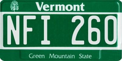 VT license plate NFI260