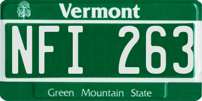 VT license plate NFI263