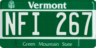 VT license plate NFI267