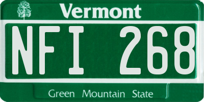 VT license plate NFI268