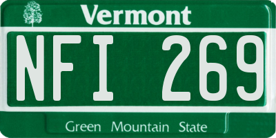 VT license plate NFI269