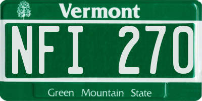 VT license plate NFI270