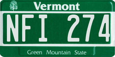 VT license plate NFI274