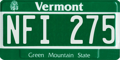 VT license plate NFI275