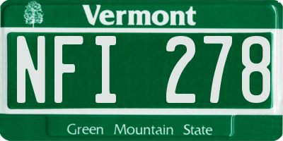 VT license plate NFI278