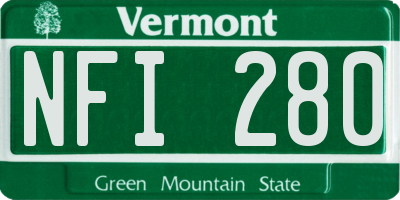 VT license plate NFI280