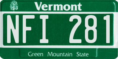 VT license plate NFI281