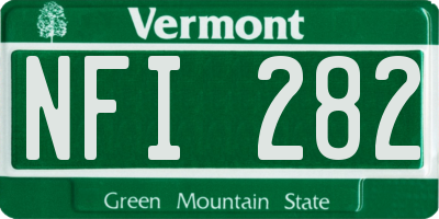 VT license plate NFI282