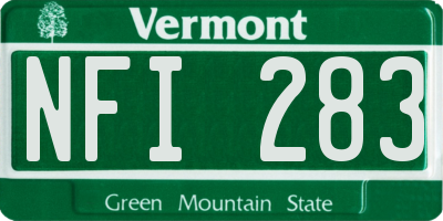 VT license plate NFI283
