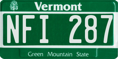 VT license plate NFI287