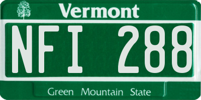 VT license plate NFI288
