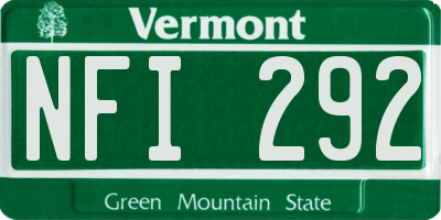 VT license plate NFI292