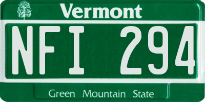 VT license plate NFI294