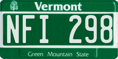 VT license plate NFI298