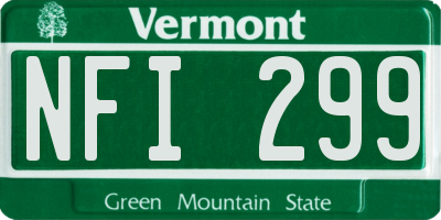 VT license plate NFI299
