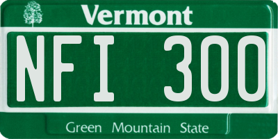 VT license plate NFI300