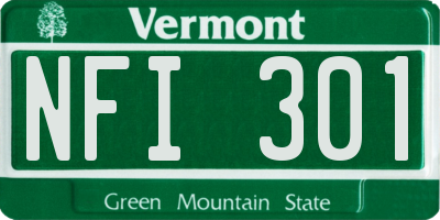 VT license plate NFI301