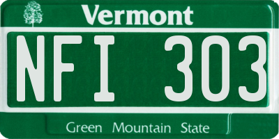 VT license plate NFI303