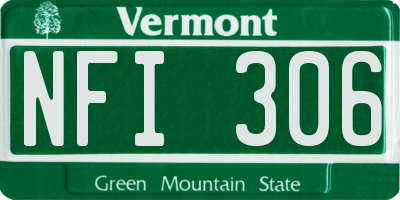 VT license plate NFI306