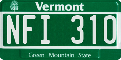 VT license plate NFI310