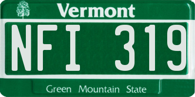 VT license plate NFI319