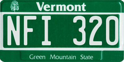 VT license plate NFI320