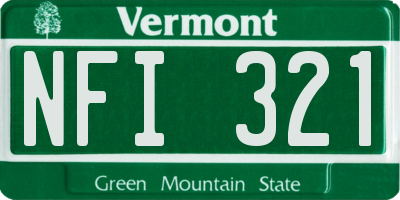 VT license plate NFI321