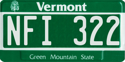 VT license plate NFI322