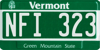VT license plate NFI323