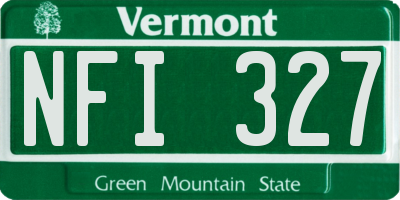 VT license plate NFI327