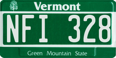 VT license plate NFI328