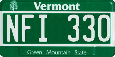 VT license plate NFI330
