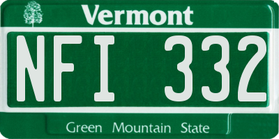 VT license plate NFI332