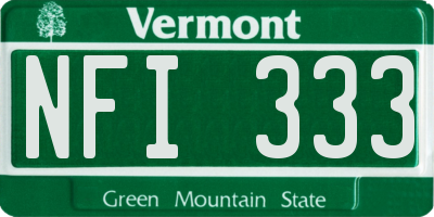 VT license plate NFI333