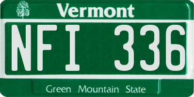 VT license plate NFI336