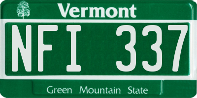 VT license plate NFI337