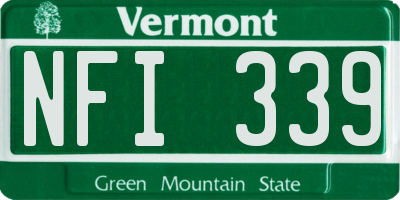 VT license plate NFI339