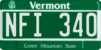 VT license plate NFI340
