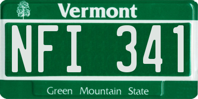 VT license plate NFI341