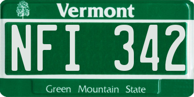 VT license plate NFI342