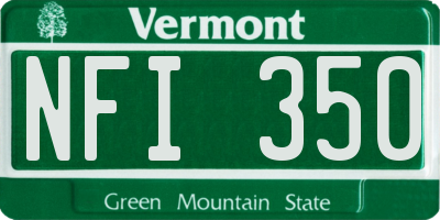 VT license plate NFI350