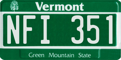 VT license plate NFI351