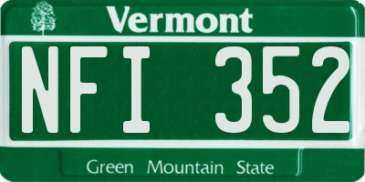 VT license plate NFI352