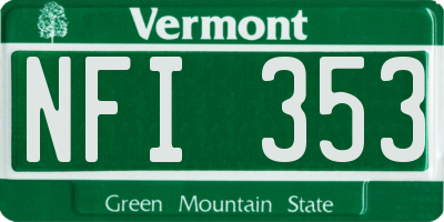 VT license plate NFI353