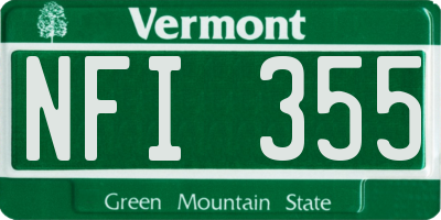 VT license plate NFI355