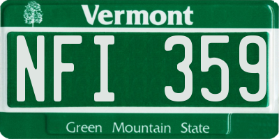 VT license plate NFI359