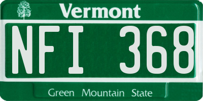 VT license plate NFI368